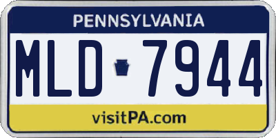 PA license plate MLD7944