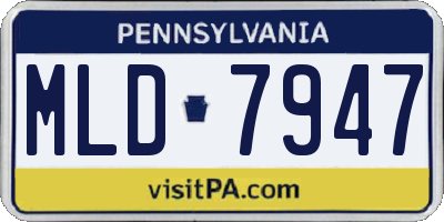 PA license plate MLD7947