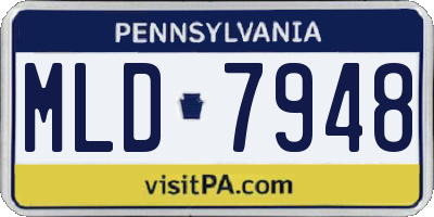 PA license plate MLD7948