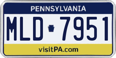 PA license plate MLD7951