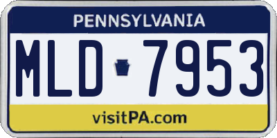 PA license plate MLD7953