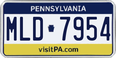 PA license plate MLD7954