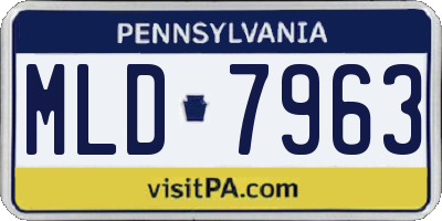 PA license plate MLD7963