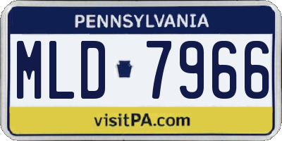 PA license plate MLD7966