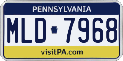 PA license plate MLD7968