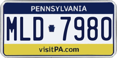 PA license plate MLD7980