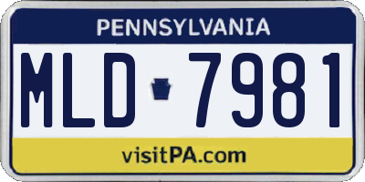 PA license plate MLD7981
