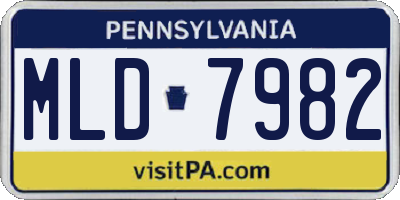 PA license plate MLD7982