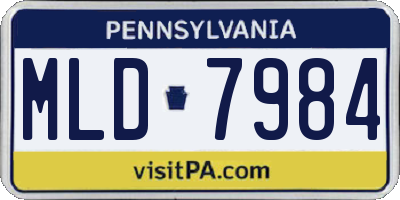 PA license plate MLD7984