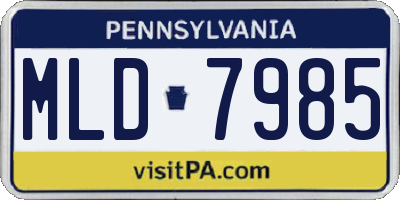 PA license plate MLD7985