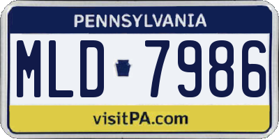 PA license plate MLD7986