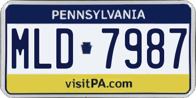 PA license plate MLD7987