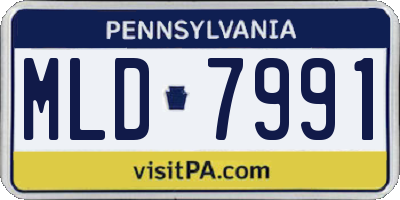 PA license plate MLD7991
