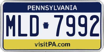 PA license plate MLD7992