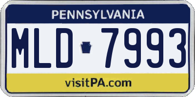 PA license plate MLD7993