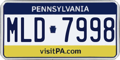 PA license plate MLD7998