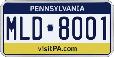 PA license plate MLD8001