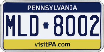 PA license plate MLD8002