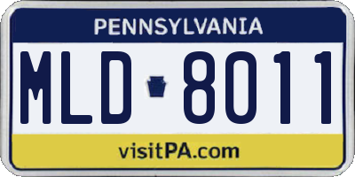 PA license plate MLD8011