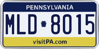 PA license plate MLD8015