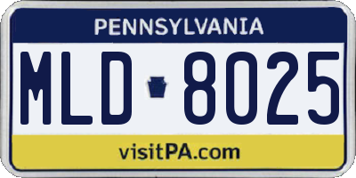 PA license plate MLD8025
