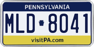 PA license plate MLD8041