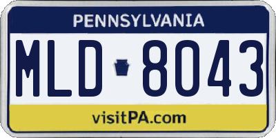 PA license plate MLD8043