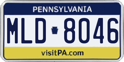 PA license plate MLD8046