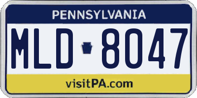 PA license plate MLD8047