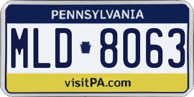 PA license plate MLD8063