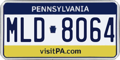 PA license plate MLD8064