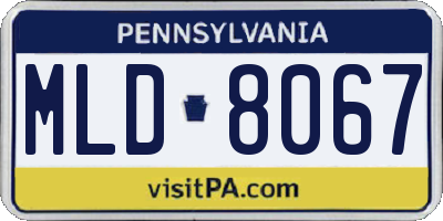 PA license plate MLD8067