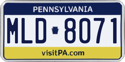 PA license plate MLD8071