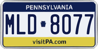 PA license plate MLD8077