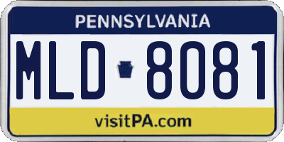 PA license plate MLD8081