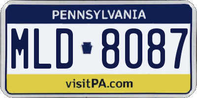 PA license plate MLD8087