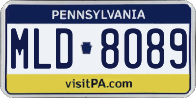 PA license plate MLD8089