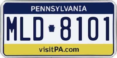 PA license plate MLD8101