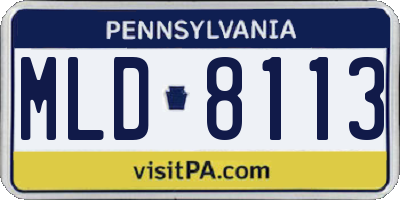 PA license plate MLD8113