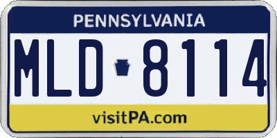 PA license plate MLD8114
