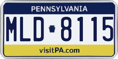 PA license plate MLD8115