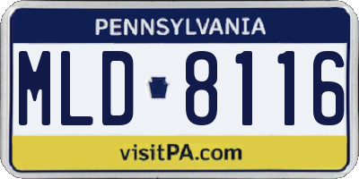 PA license plate MLD8116