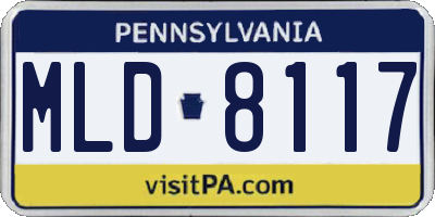 PA license plate MLD8117