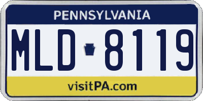 PA license plate MLD8119