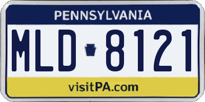 PA license plate MLD8121