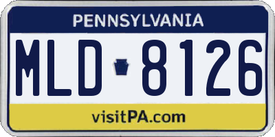PA license plate MLD8126