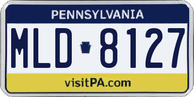 PA license plate MLD8127