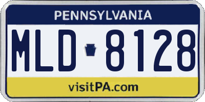 PA license plate MLD8128