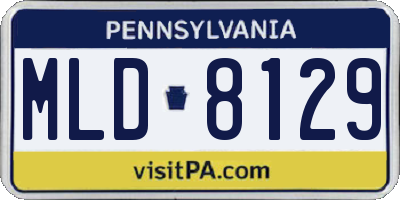 PA license plate MLD8129