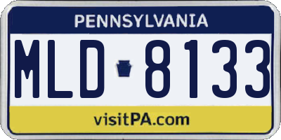 PA license plate MLD8133